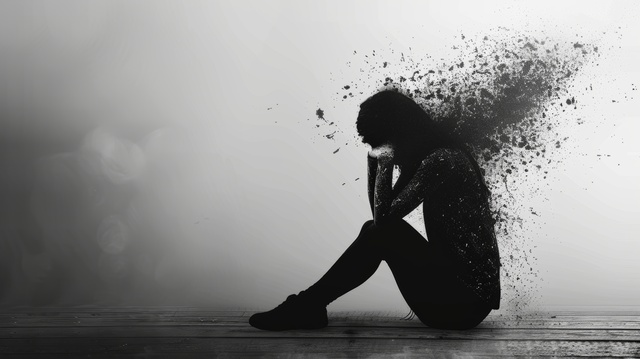 Person experiencing trauma recovery and emotional healing